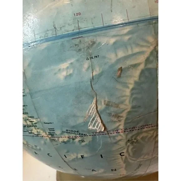 Vintage Rand McNally  Rotatable Desk Metal Stand World Portrait Globe - Picture 5 of 9